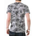 Dye Fabric Screen Printing Fashion Cotton V Neck Men T Shirt